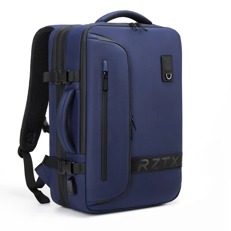 Expandable Laptop Backpack for Men – Vacuum Compression, USB Charging & Large Capacity