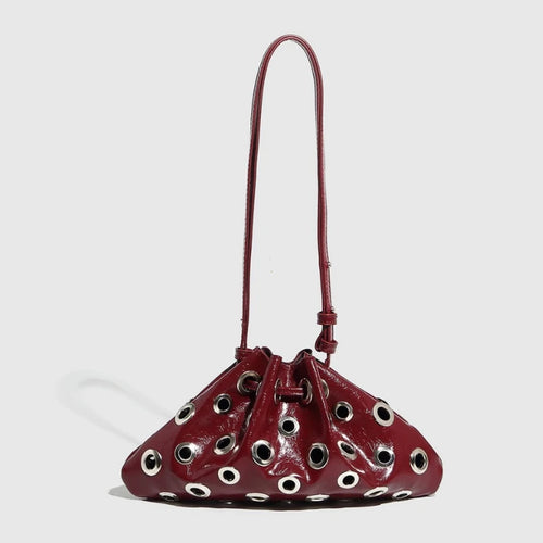 Y2K Metal Eyelet Shoulder Bag – Women's Drawstring Crossbody Purse