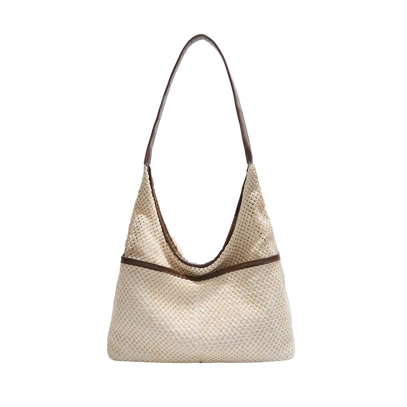 Woven Straw Shoulder Bag – Women's Beach Tote