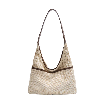 Woven Straw Shoulder Bag – Women's Beach Tote