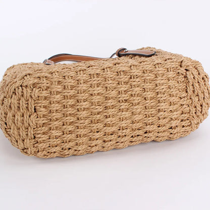 Woven Straw Tote Bag – Large Capacity Beach Handbag