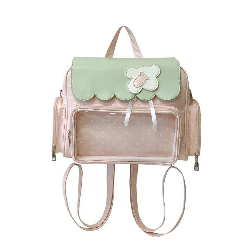 Strawberry Ita Bag – Large Capacity Color-Block Shoulder Tote for College