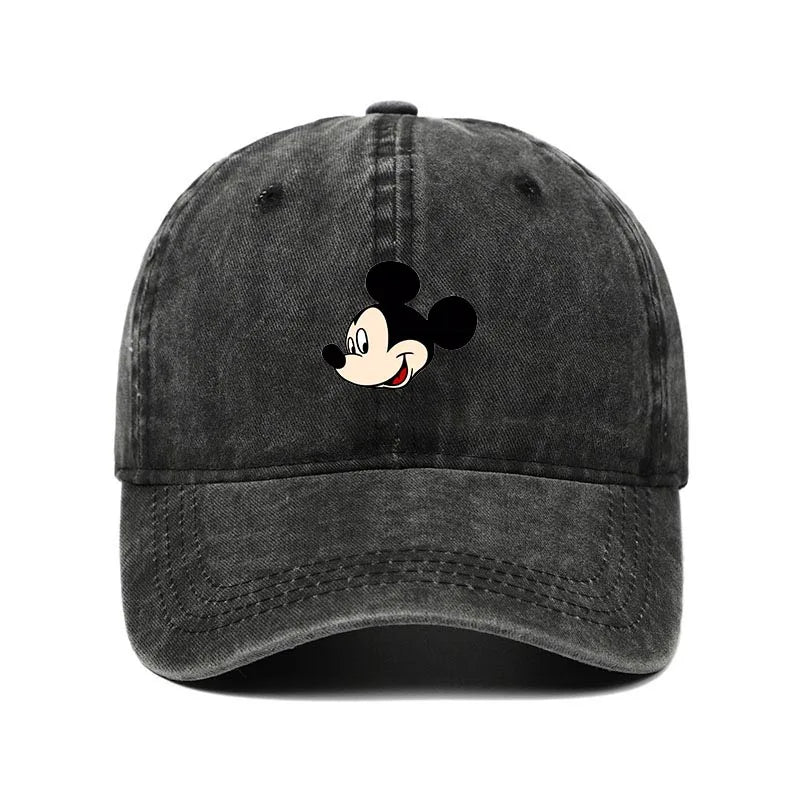 Cartoon Print Washed Baseball Cap – Unisex Vintage Snapback Hat