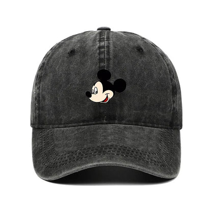 Cartoon Print Washed Baseball Cap – Unisex Vintage Snapback Hat