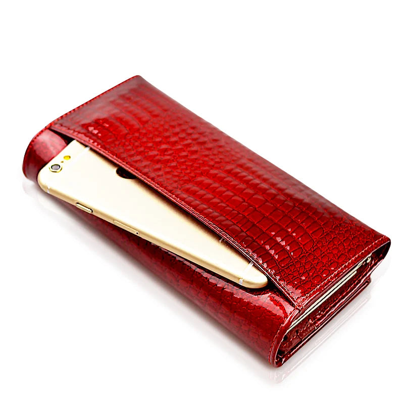 Alligator Pattern Women's Genuine Leather Clutch Wallet