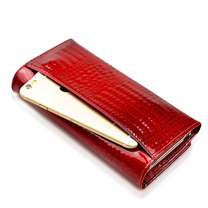Alligator Pattern Women's Genuine Leather Clutch Wallet