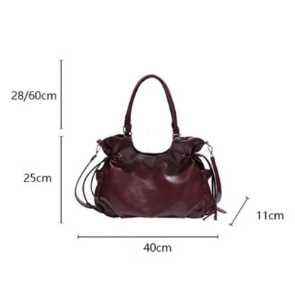 Large Capacity Tote Bag – Retro Shoulder & Crossbody Handbag