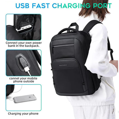 Waterproof Laptop Backpack 15.6" with USB Charging Port – Travel Bag