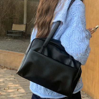 Large PU Leather Tote Bag – Soft Shoulder Bag for Women