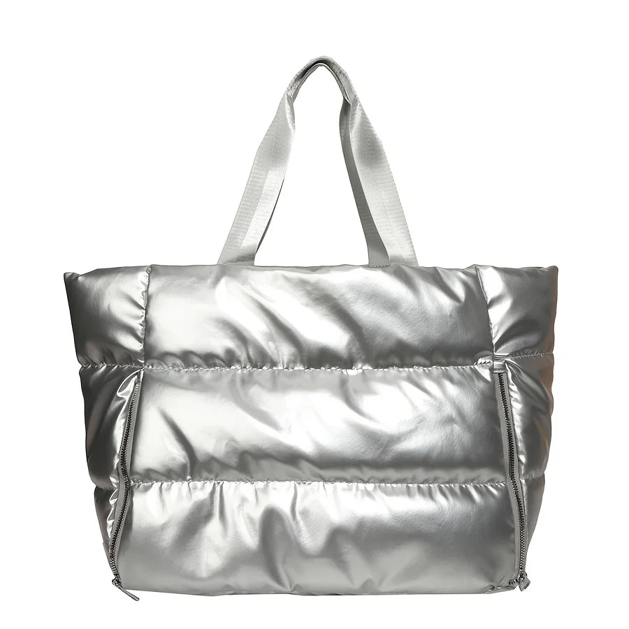 Quilted Puffer Tote Bag – Women's Travel Shoulder Bag