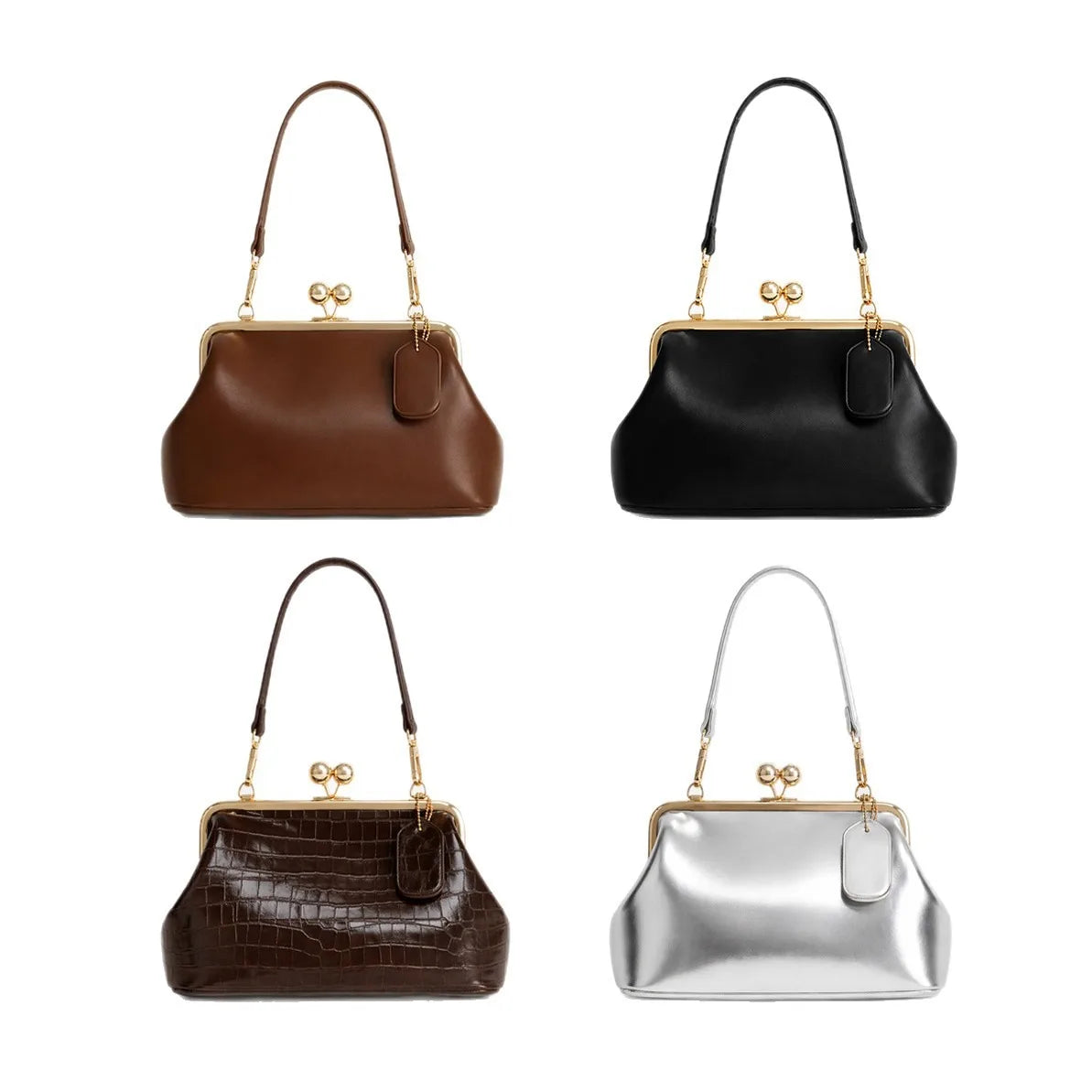 Kisslock Shell Clutch – Luxury Retro Frame Shoulder Bag for Women