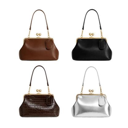 Kisslock Shell Clutch – Luxury Retro Frame Shoulder Bag for Women