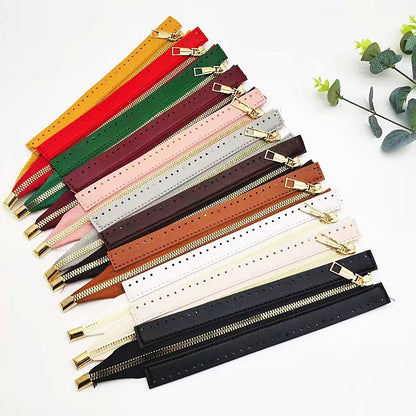 24cm PU Leather Zipper Strip for DIY Handmade Bags