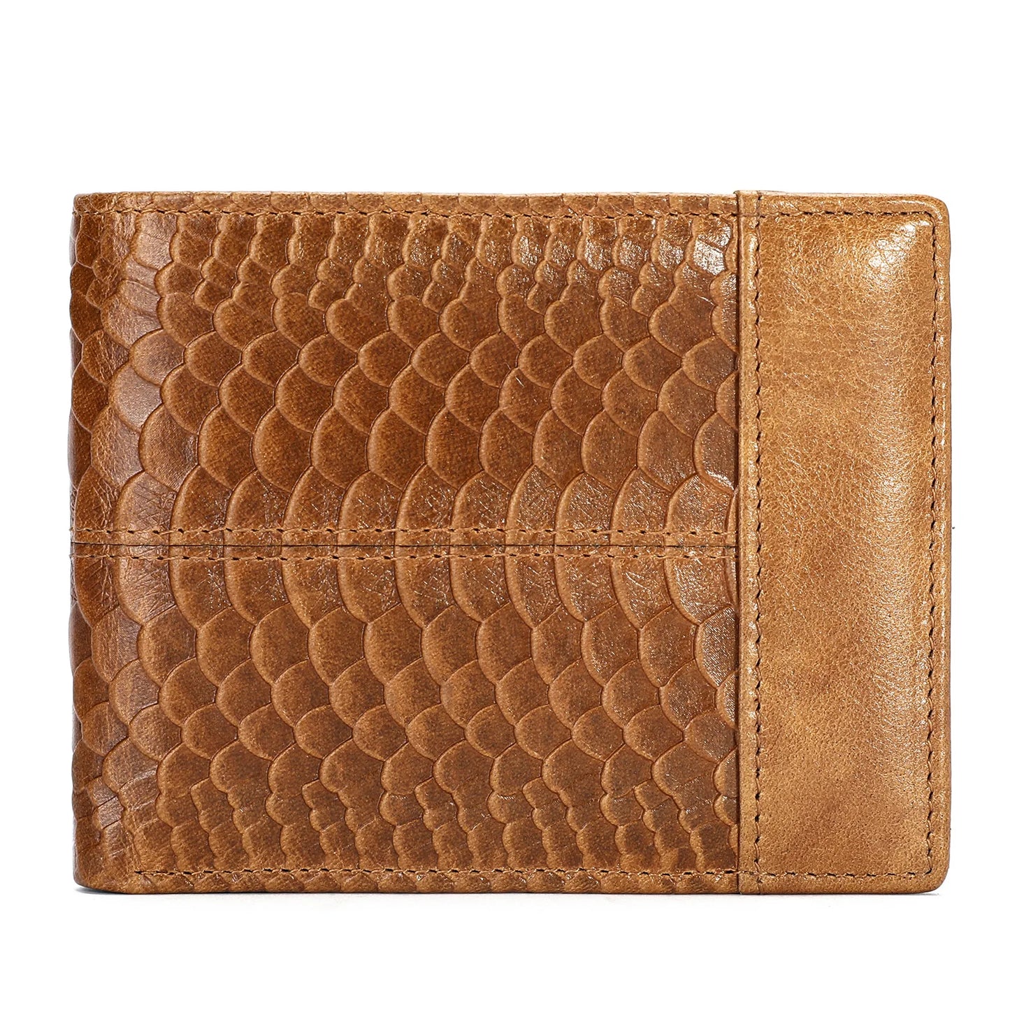 Crocodile Pattern Genuine Leather Bifold Wallet for Men