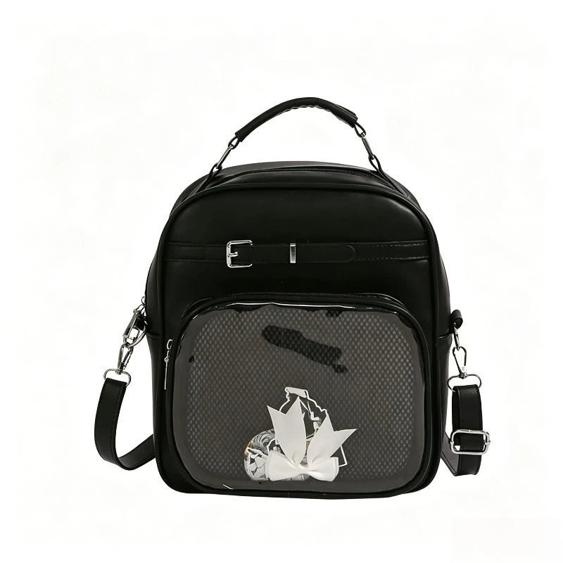 Ita Bag Preppy Style Crossbody Backpack – Clear Window Mini Bag for Girls