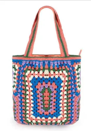 Bohemian Paisley Crochet Women Shoulder Bags Knitting Large Tote Bag Casual Lady Handbags Big