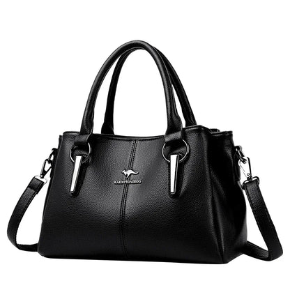 Luxury Leather Handbag for Women – 3-Layer Crossbody Tote