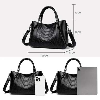 Snakeskin Leather Tote Bag for Women – Luxury Shoulder Handbag