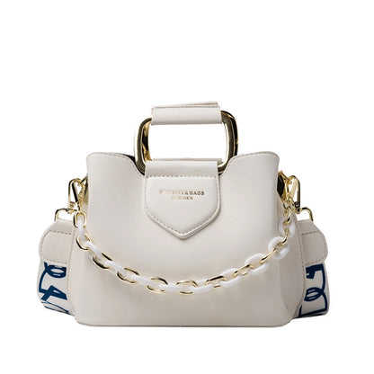 Women Top-Handle Mini Bucket Bag Pure Color Luxury Designer Handbags Leather Messenger