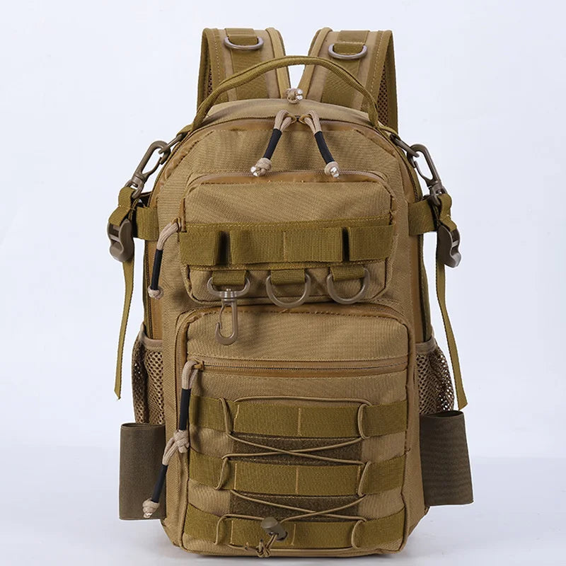 Tactical Fishing & Camping Backpack with Rod Holder – MOLLE Outdoor Sports Bag