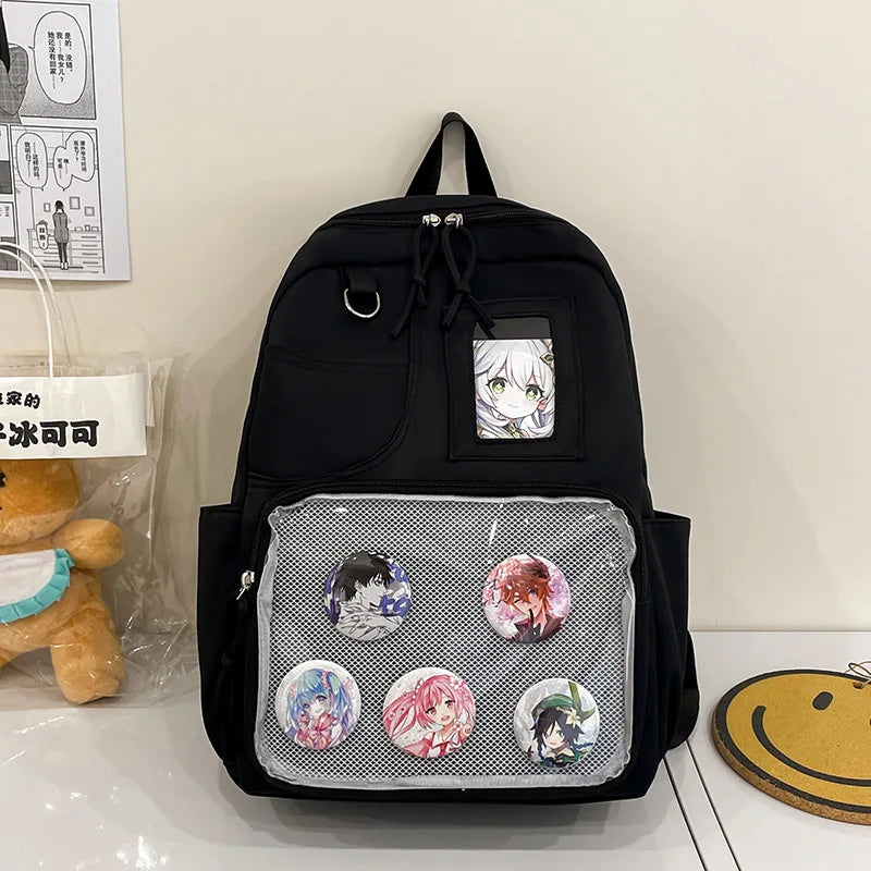 Anime Aesthetic Backpack for Women – Large Capacity College Bag