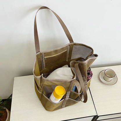 Oversized Mesh Tote Bag Women's Large Beach Shopper