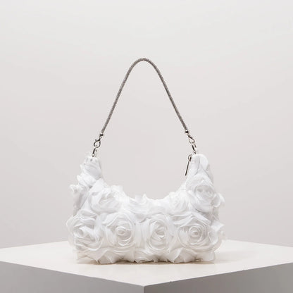 3D Rose Floral Shoulder Bag for Women – Party & Gala