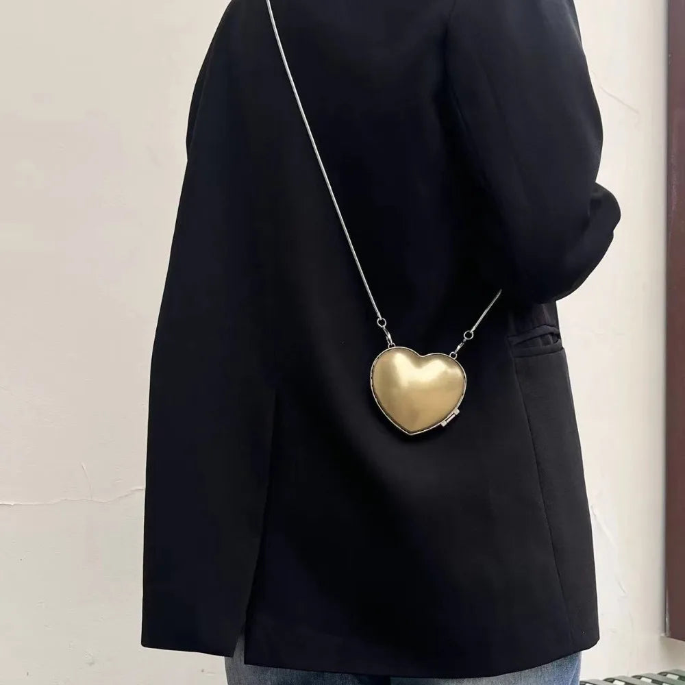 Heart Shape Mini Crossbody Bag – Women's Evening Chain Purse