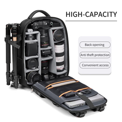 Professional SLR Camera Backpack – 40L Waterproof Travel Bag with Tripod Holder