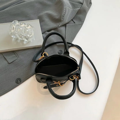 Mini Top-Handle Crossbody Bag for Women – Belt Buckle Shell Bag