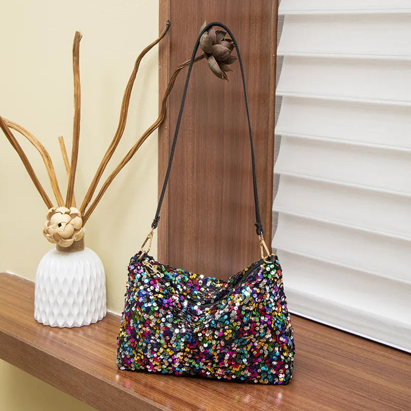 Sequin Shoulder Bag Women's Sparkling Handbag