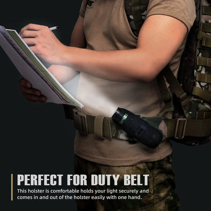 Tactical Flashlight Holster with 360° Rotating Belt Clip