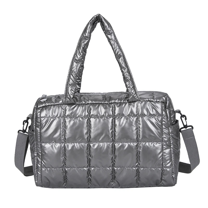 Quilted Puffer Tote Bag for Women – Padded Shoulder Bag