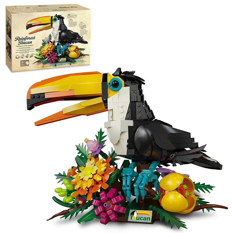 Toucan Bird Building Blocks Set – 3D Animal MOC Brick Model