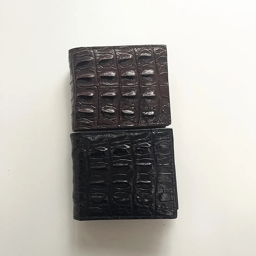 Crocodile Leather Bifold Wallet – Men's Luxury Slim Wallet