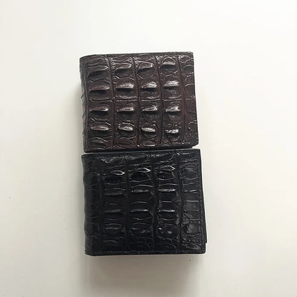 Crocodile Leather Bifold Wallet – Men's Luxury Slim Wallet