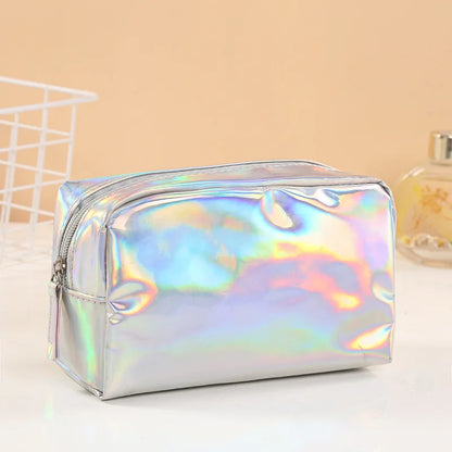 Holographic Laser Makeup Bag – Travel Cosmetic Organizer Pouch