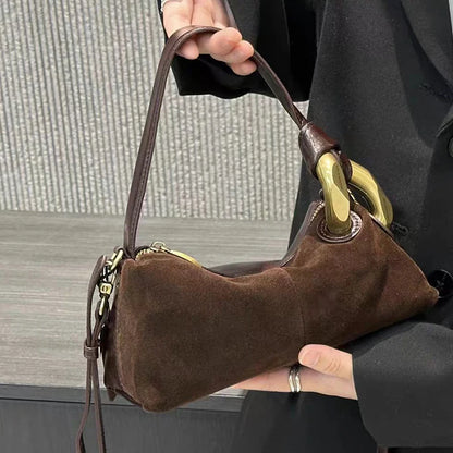 Faux Suede Leather Crossbody Shoulder Bag for Women