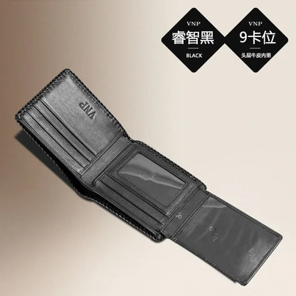 Hand-Woven Crocodile Leather Men's Bifold Wallet – 9 & 12 Card Slots