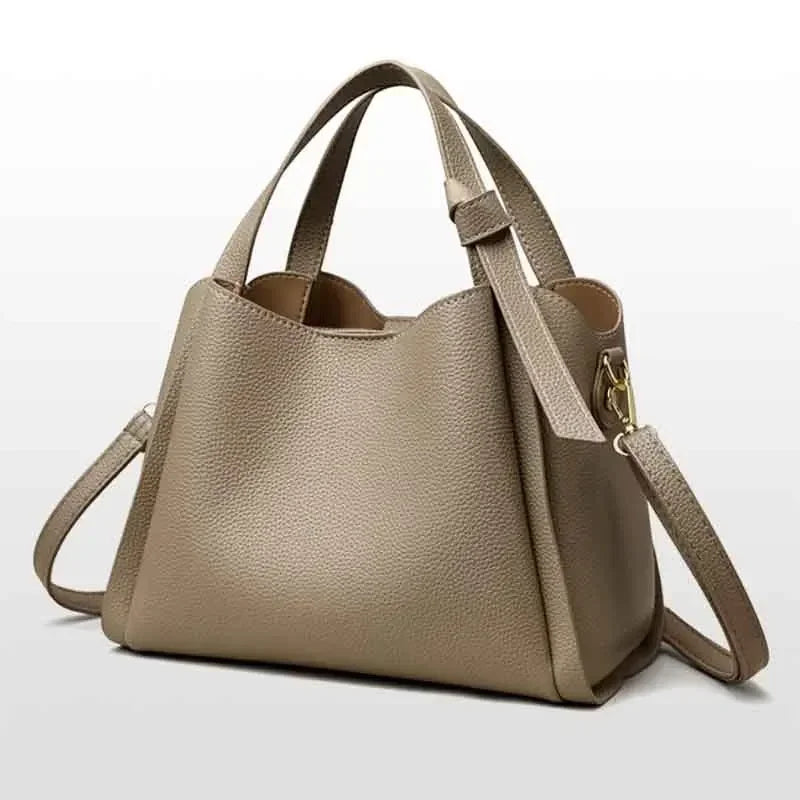 Women's PU Leather Bucket Bag – Luxury Crossbody Shoulder Handbag