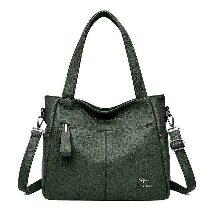 Leather Tote Shoulder Bag for Women – Large Crossbody Handbag