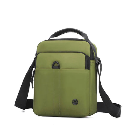 Men's Small Oxford Crossbody Bag with Top Handle & Zipper