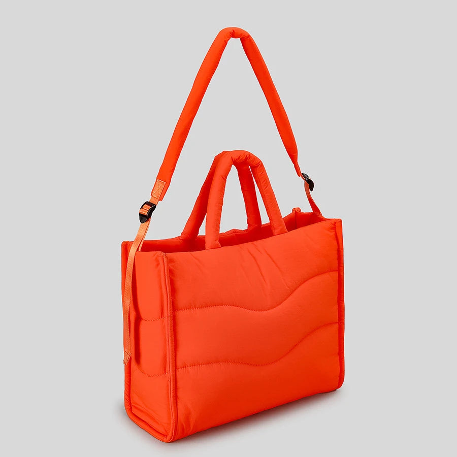Quilted Padded Large Tote Bag Soft Puffer Women Handbag Casual Nylon Down Cotton Shoulder Crossbody