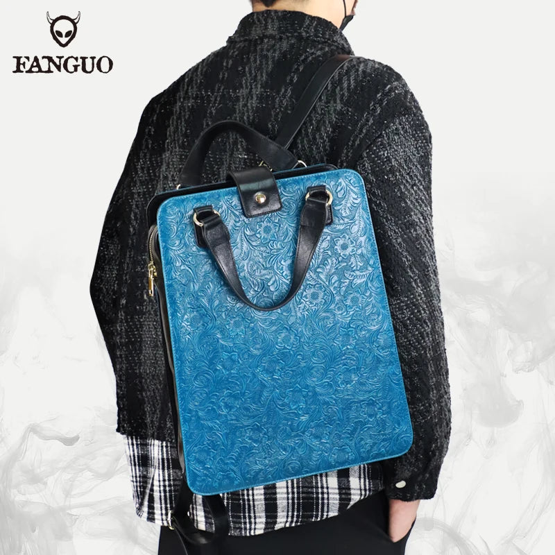 Genuine Leather Anti-Theft Travel Backpack – Vintage Unisex Knapsack