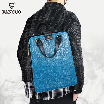 Genuine Leather Anti-Theft Travel Backpack – Vintage Unisex Knapsack