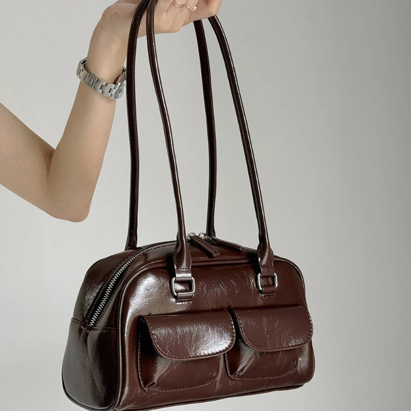 Bowling Bag for Women – Large Capacity Retro Shoulder Bag