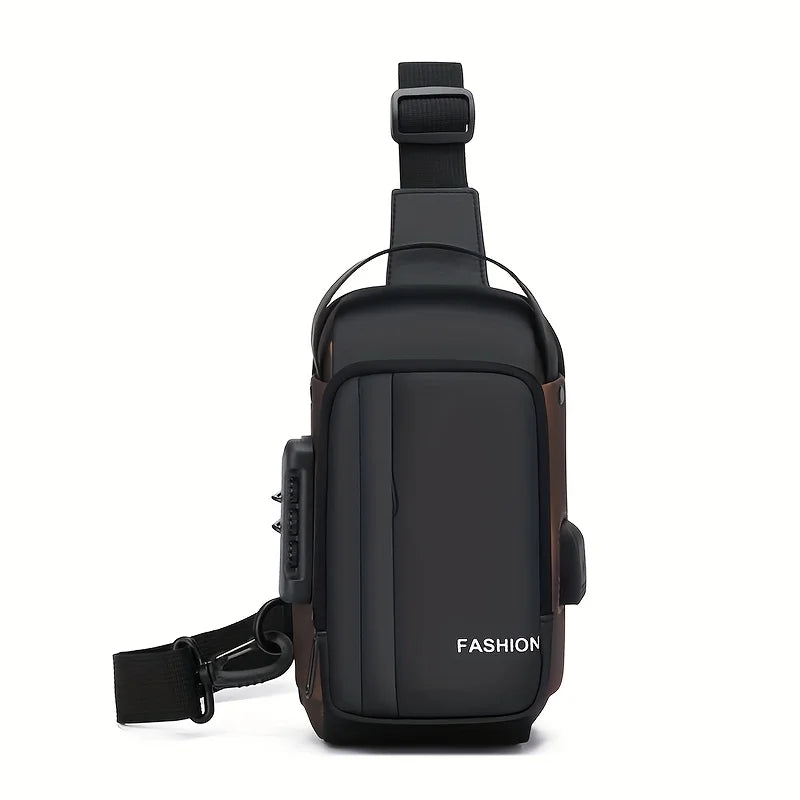 Men's Oxford Crossbody Sling Bag – Anti-Theft Chest Pack
