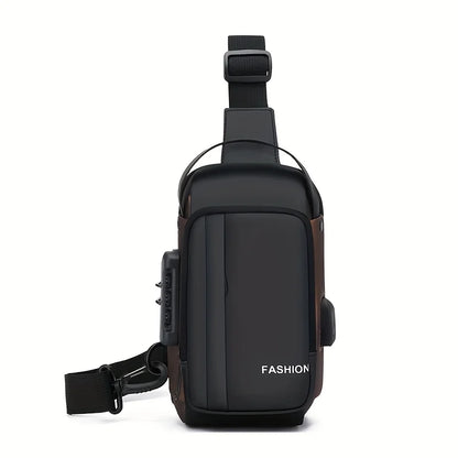 Men's Oxford Crossbody Sling Bag – Anti-Theft Chest Pack