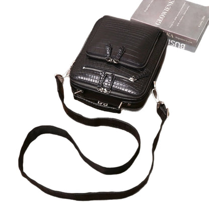 Alligator Pattern Genuine Leather Men's Messenger Bag – Business Briefcase