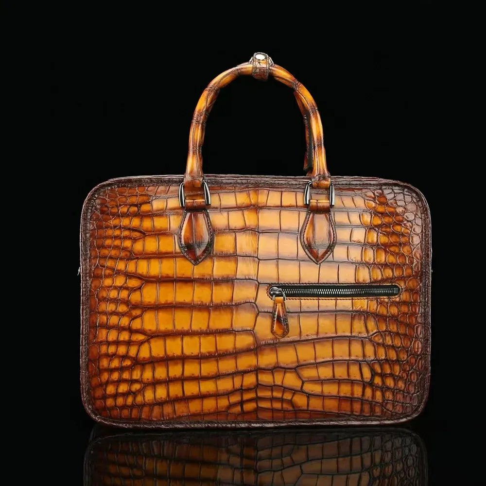 Men's Genuine Crocodile Leather Briefcase